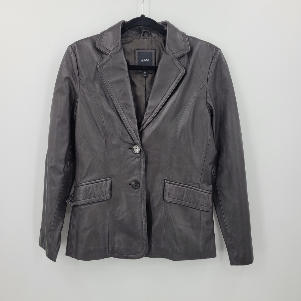 Y2K Indie Sleaze Dark Brown Genuine Leather Jacket Sz S Blazer Western Mob Wife